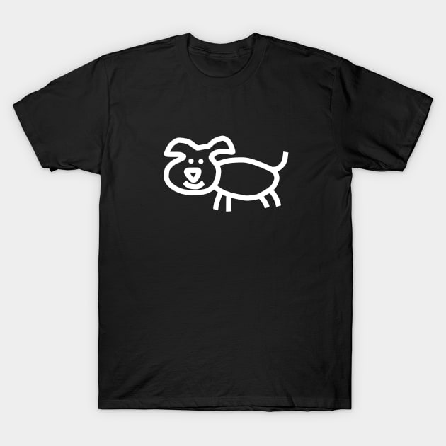 Puppy Selfie in White Minimal T-Shirt by ellenhenryart